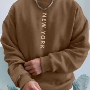 coffee brown casual collar long sleeve fabric…